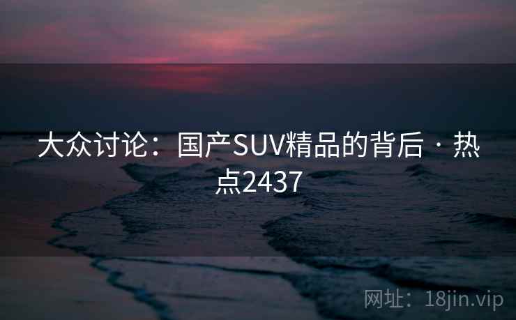 大众讨论：国产SUV精品的背后 · 热点2437